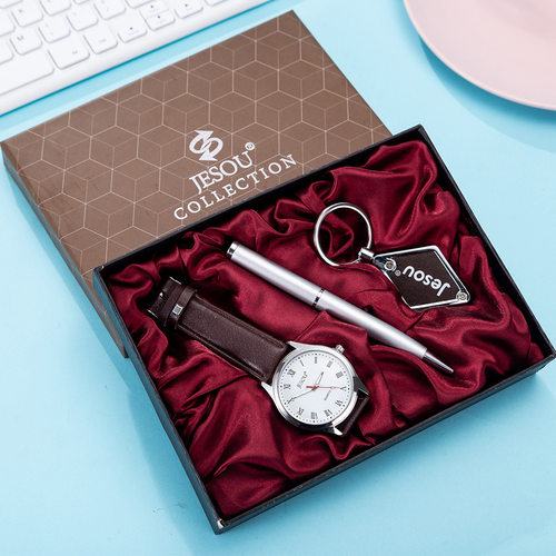 Quartz Wrist Watch Leather Wallet Gift Set for Boyfriend men