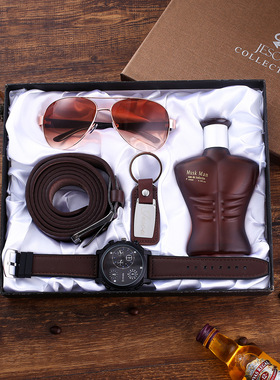 Quartz Wrist Watch Leather Wallet Gift Set for Boyfriend men