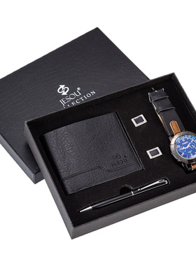 Wristwatch wallet cufflink ballpoint pen Gifts Set for men