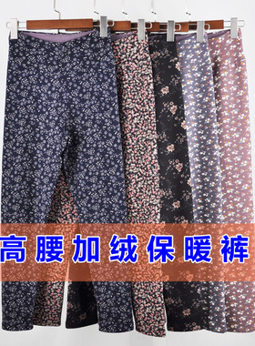 中老年女士高腰加绒保暖裤摇粒绒打底裤妈妈秋裤秋冬内穿衬裤