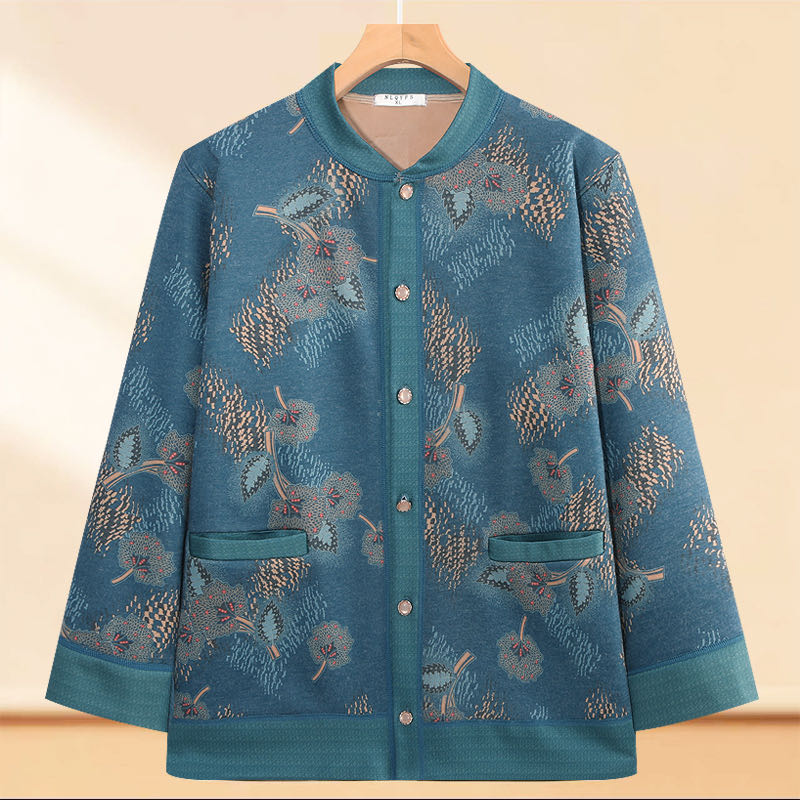 中老年人保暖内衣女妈妈德绒奶奶秋冬加绒加厚开衫衣服内搭外穿