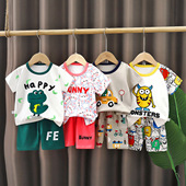 新款 纯棉t恤男女宝宝薄款 儿童短袖 2025夏季 短裤 套装 童装 衣服