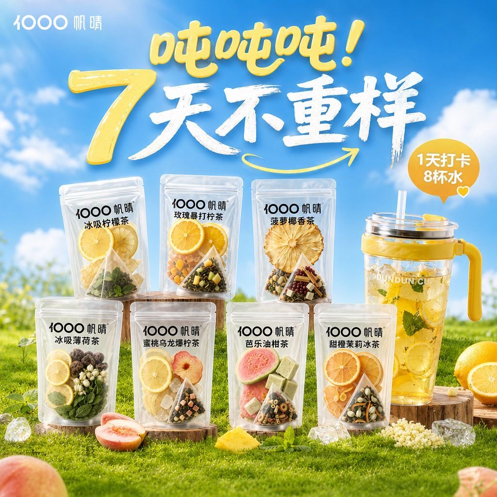 千帆晴冻干水果茶7种口味组合装