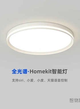 适用苹果homekit智能吸顶灯siri语音超薄全光谱护眼客厅灯led大灯