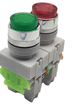 自锁复位高平头带灯按钮开关LAY37-11DNZS Y090开孔22mm 220v380v