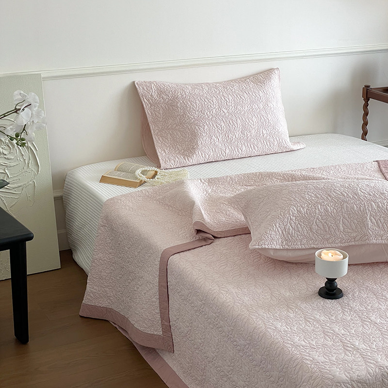 出口韩国双面全棉多功能绗缝床盖三件套纯棉夹棉加厚亲肤舒适高端