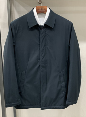 非贤品牌断码处理秋冬款男士系扣棉服纯色翻领商务棉衣外套2980元