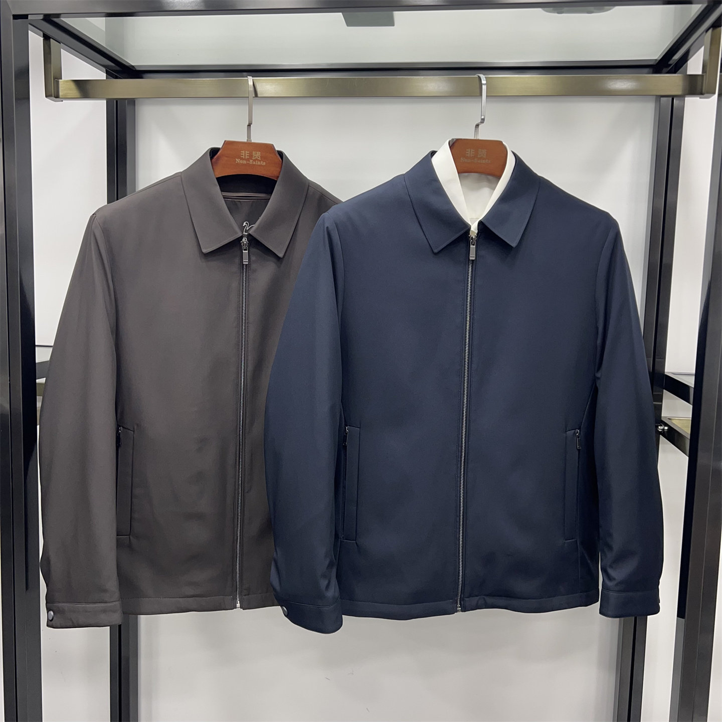 非贤脱卸内胆羽绒服男25年冬季新品商务翻领短款中老年鸭绒服外套