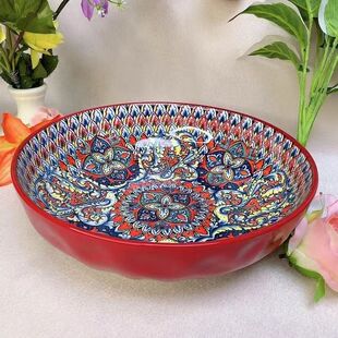 10英寸家用爆款大汤碗和面盆大碗酸菜鱼大盘菜波西米亚陶瓷餐具MM