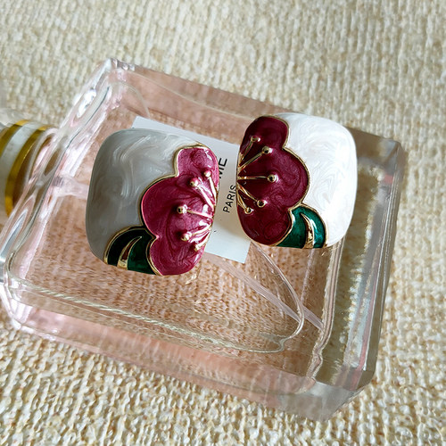 梅花花朵耳钉亚民族风温柔气质耳