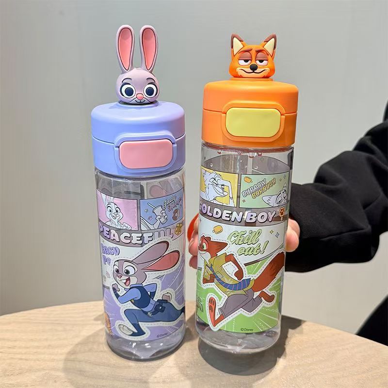 迪士尼儿童水杯疯狂动物城学生上学专用杯子夏季水杯直饮杯运动杯