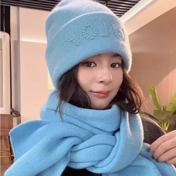 韩系高品质羊毛纯色针织帽女保暖