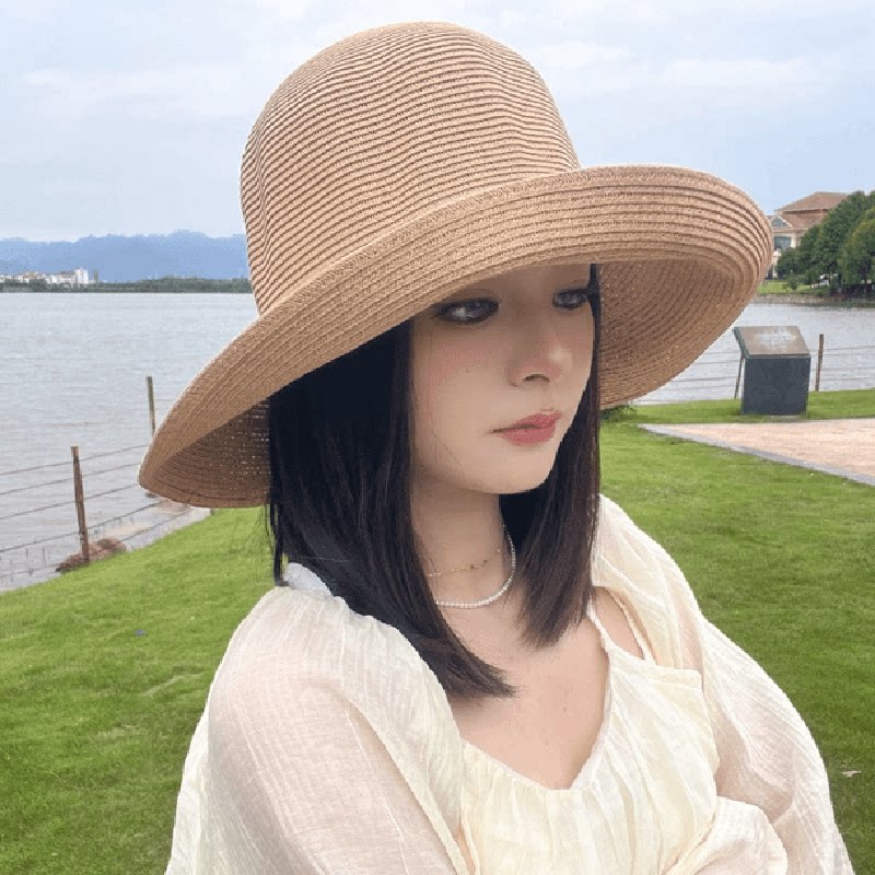渔夫帽大帽檐可折叠防晒简约夏季