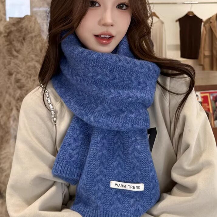 韩系高级感时尚针织围巾女冬保暖