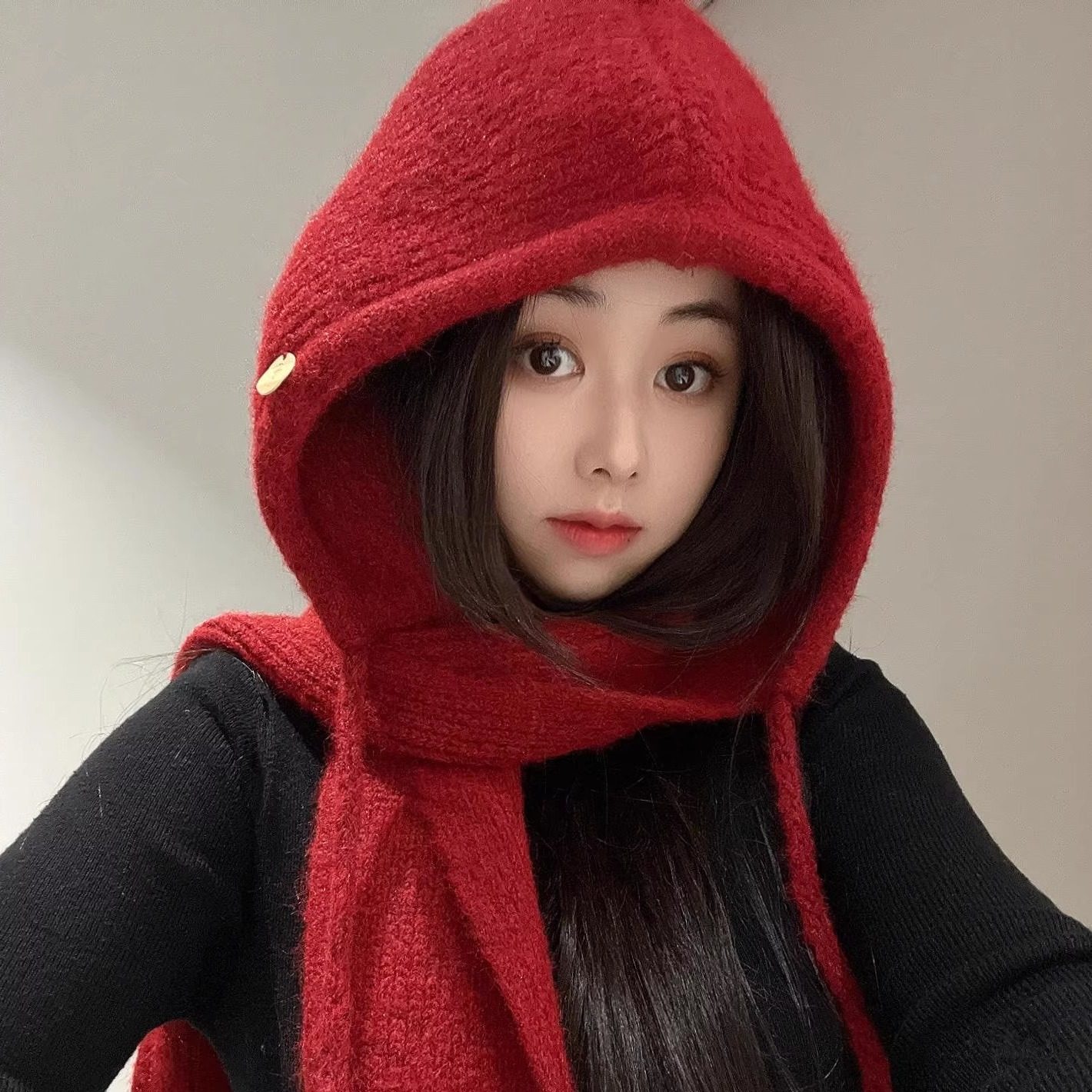 巴拉克拉法针织帽子女2025新款冬季围巾一体保暖毛线帽骑行护耳帽,服饰配件/皮带/帽子/围巾,二件套,淘宝优惠券,粉丝福利购,淘宝优惠卷