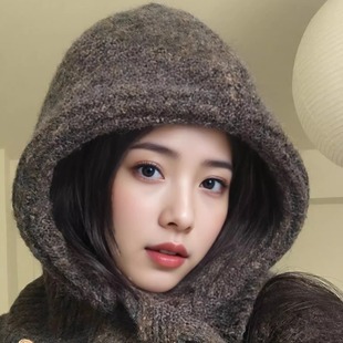 巴拉克拉法帽子女秋冬季加大保暖针织帽护耳防寒包头帽骑着滑雪帽