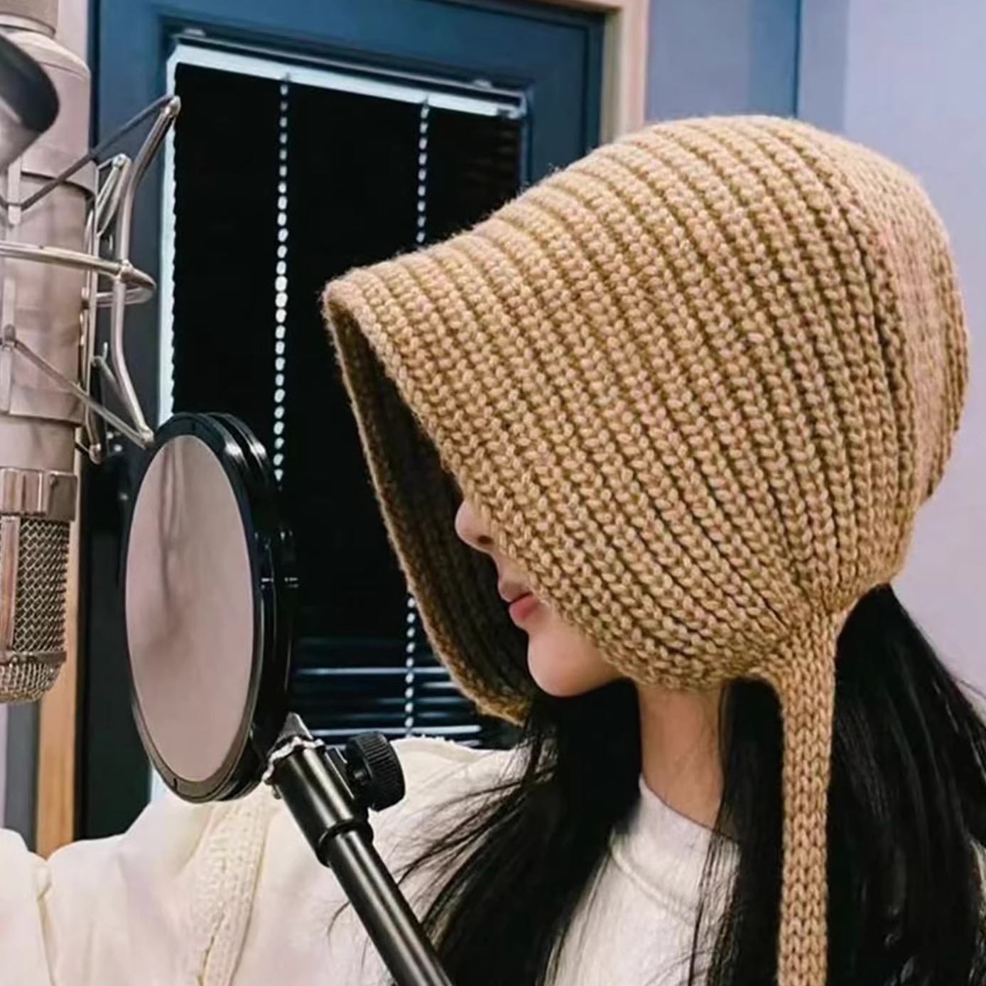 新款纯色针织毛线帽女秋冬防寒帽