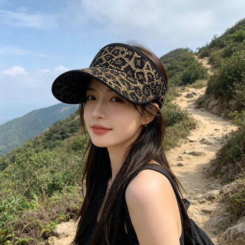 夏季水钻空顶鸭舌帽女时尚显脸小