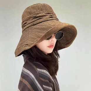 高级感大帽檐渔夫帽子女春夏季2026新款气质户外防晒帽遮阳显脸小