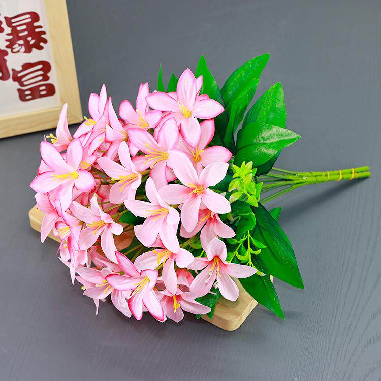 单支仿真假花小把束百合水仙兰花家居装饰摆放工程装饰插花塑料花