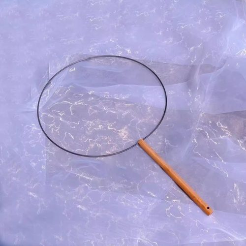 短柄团扇铁框手工diy毛线缠婚扇骨架蚕食丝扇框空骨架宫廷古代扇