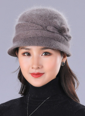 盆帽毛线帽女加绒加厚保暖韩版冬