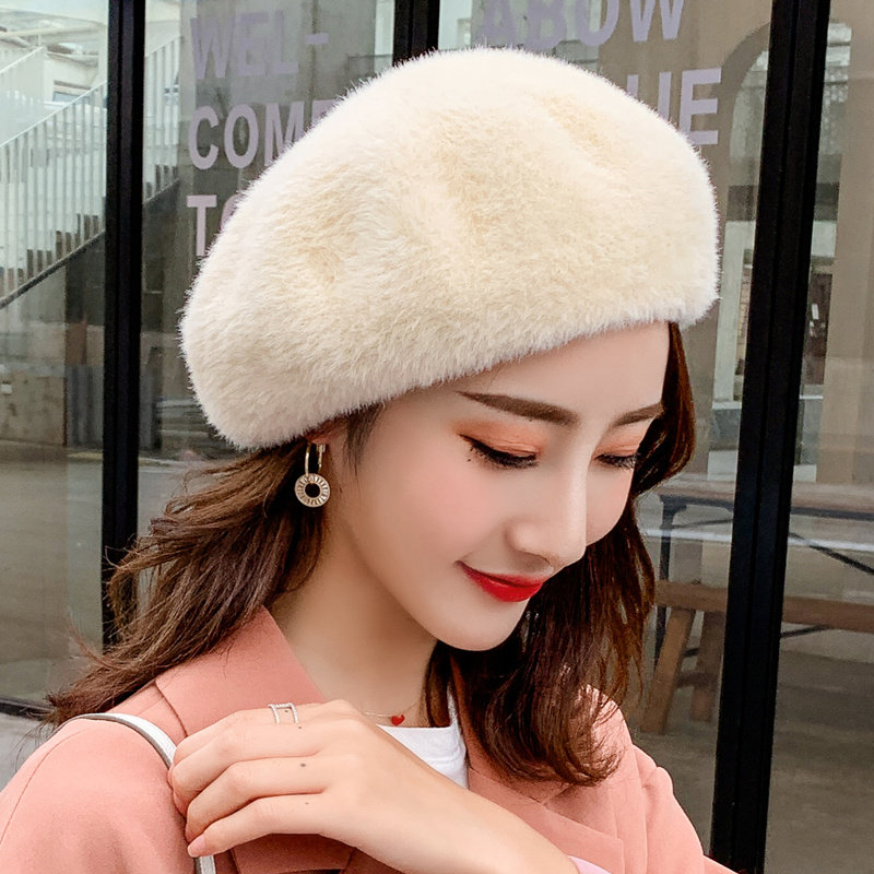 网红兔毛贝雷帽子女秋冬季蓓蕾帽韩版百搭英伦复古南瓜画家针织帽,服饰配件/皮带/帽子/围巾,帽子,淘宝优惠券,粉丝福利购,淘宝优惠卷