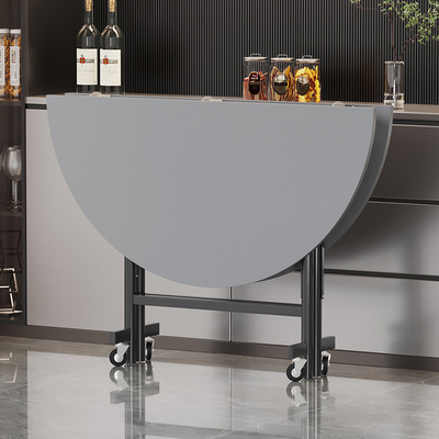 家用两折桌可移动带轮折叠桌子餐桌酒店15人20人吃饭大圆桌带转盘