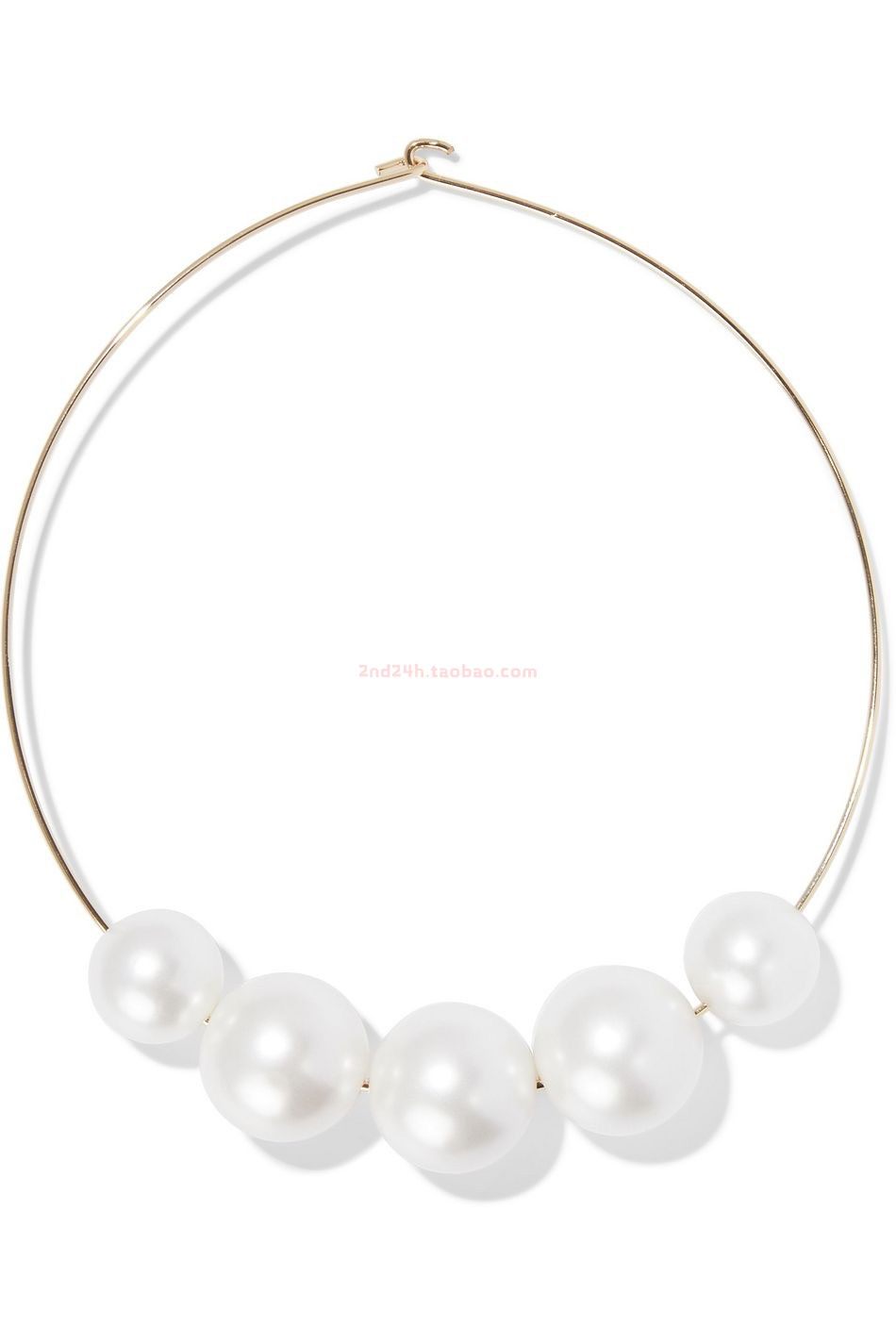 KJL大珍珠圆形简约项链镀金锁骨颈圈 设计师品牌kenneth jay lane