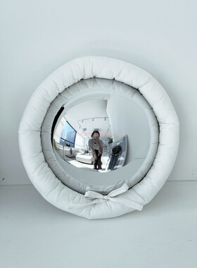 圆形棉质边框非玻璃镜子靠垫抱枕填充挂饰韩国直邮小众设计师品牌