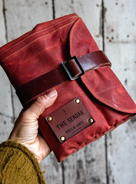 PEG&AWL新sendak艺术家笔袋限量款秋枫叶色防水帆布画家卷2nd24h