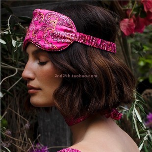 slip合作款Alice+Olivia新色桃粉色真丝眼罩遮光透气美国NEW包邮