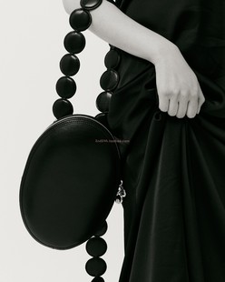 竹节牛皮立体背包单肩椭圆形多种背法4色 韩国直邮小众设计师品牌