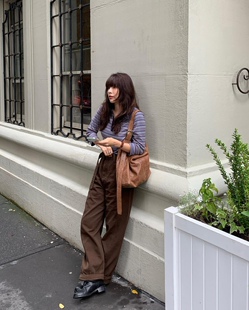 minitmute港风复古单肩大包旅行休闲斜挎包 韩国小众设计师品牌