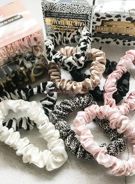 slip中号原装真丝发圈绳桑蚕丝少压痕不伤发明星同款卡利之夜条纹