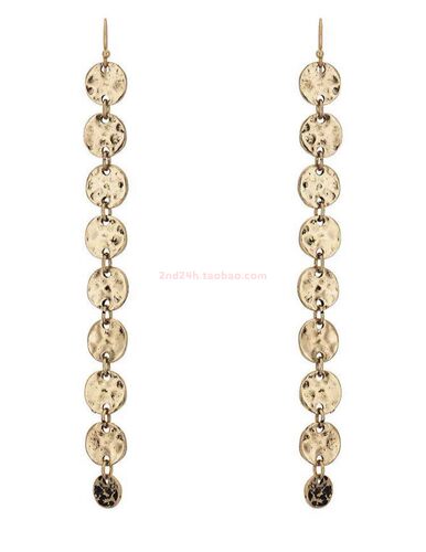 复古做旧长条金币耳环