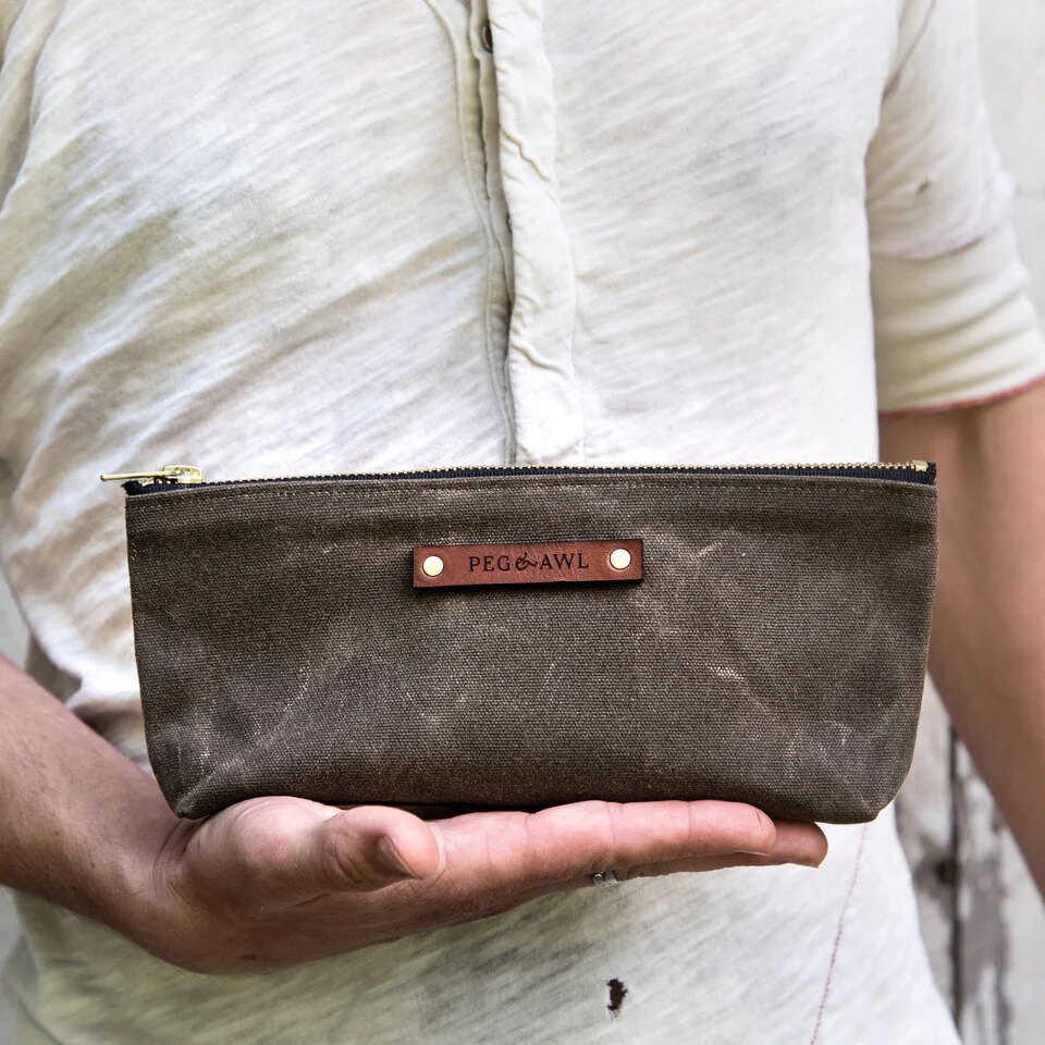 PEG&AWL5#中号收纳袋颓废感拉链收纳包化妆包美国小众设计师10*24