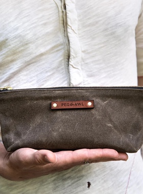 PEG&AWL5#中号收纳袋颓废感拉链收纳包化妆包美国小众设计师10*24