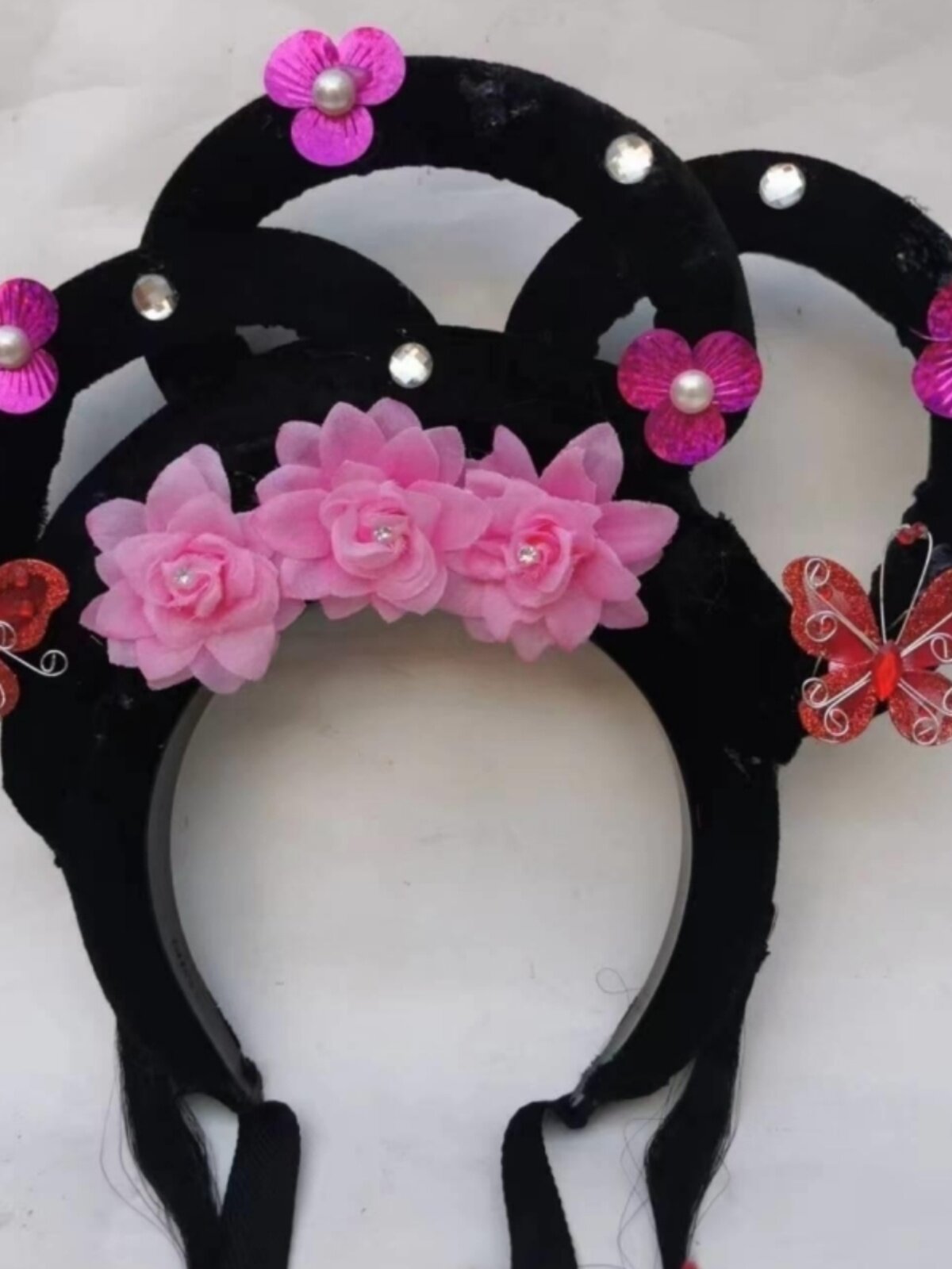 唱戏头饰头戴戏剧戏曲假发头饰黄梅戏头饰花旦丫环全套古风头套