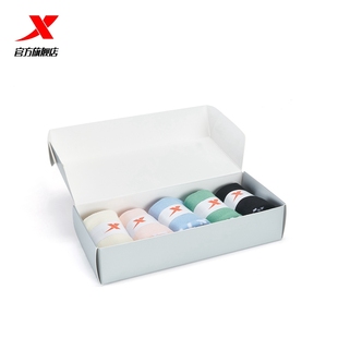 特步正品女款短袜健身运动袜女士中筒纯棉夏季学生跑步袜子粉红色