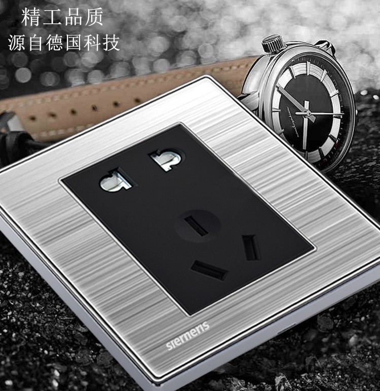 86墙壁开关插座面板不锈钢拉丝面板国标家用二三插五孔电源插座在类目 电子/电工, 插座, 电源插座中 - 来自Buy2taobao.com提供专业的淘宝代购服务