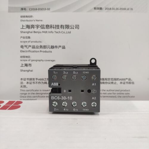 ABB交流接触器BC6-30-10 线圈电压DC 24V微型接触器