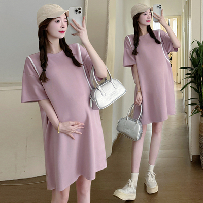 宽松时尚短袖孕妇连衣裙大码夏季