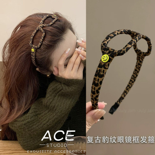 韩系发箍豹纹眼镜框发箍外出头箍
