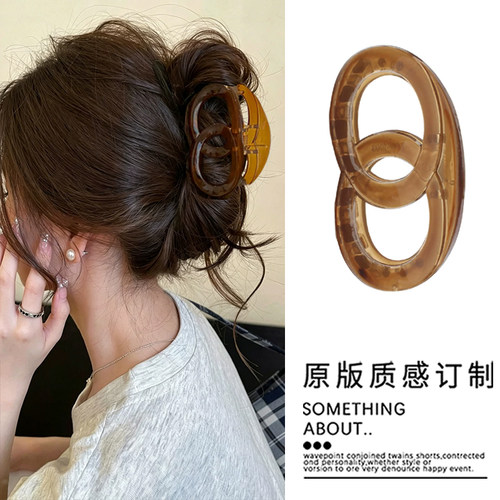 8cm中号亚克力抓夹后脑勺鲨鱼夹