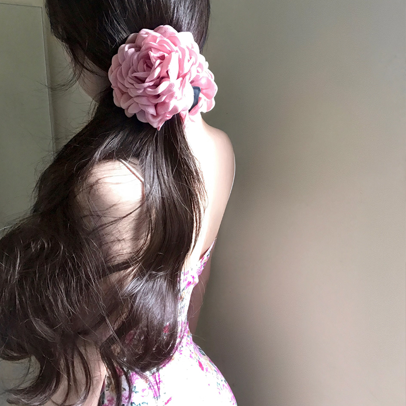 氛围感法兰西干枯玫瑰caro同款花朵抓夹女2025爆款时尚鲨鱼夹头饰