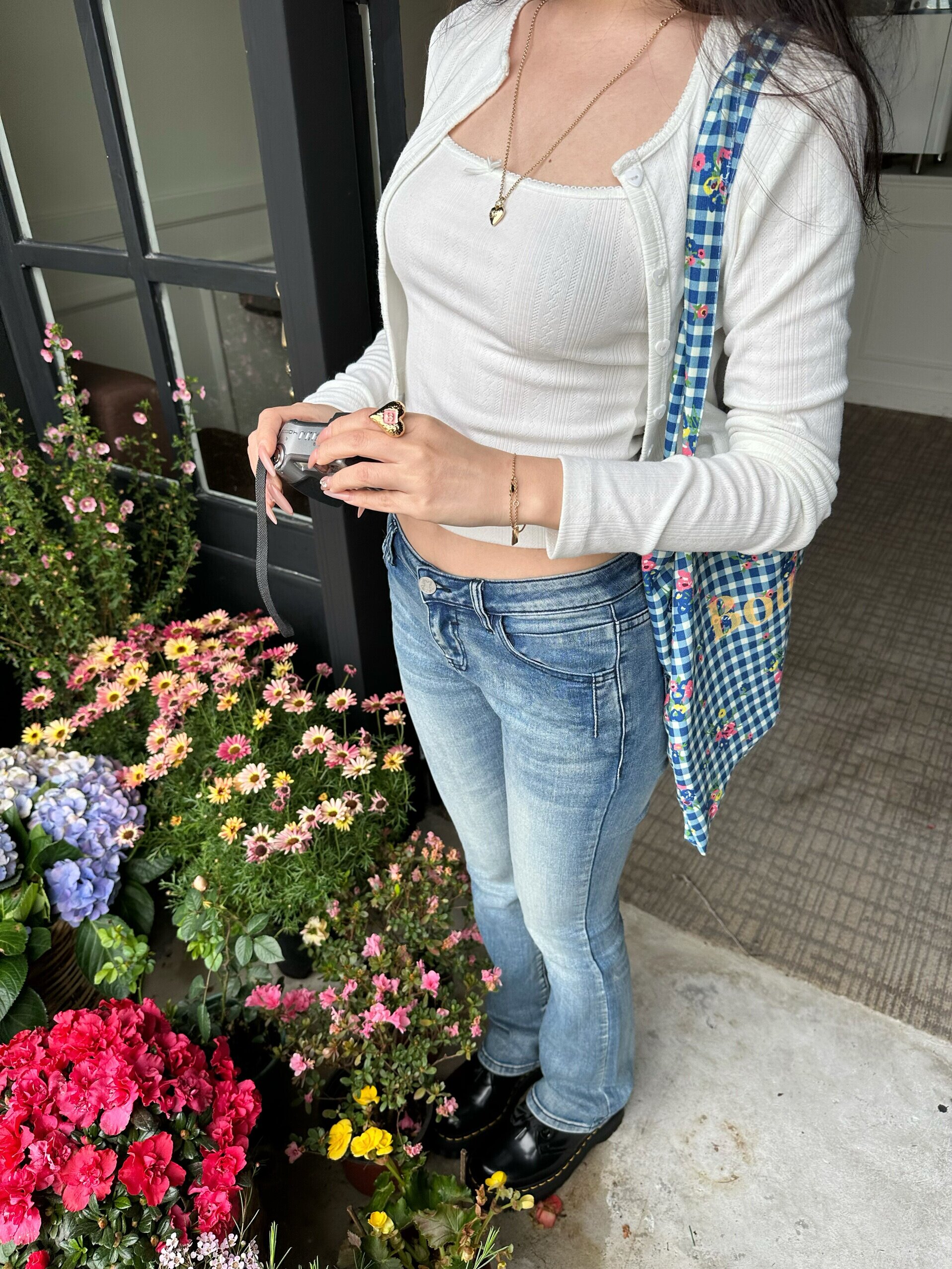 Оригинальные popchee｜Версия небесно-голубая Сейлор Мун｜Высокая эластичность микро-клеш! Сердечки на заднем кармане