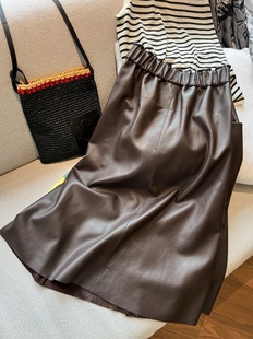 限量精品 松紧腰小羊皮裙子 万能百搭 气球皮半裙~百搭时髦款