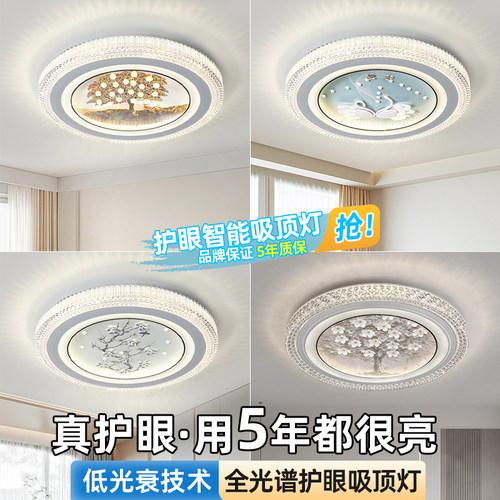 爆款2025网红led主卧室灯现代简约浪漫房间客厅灯圆新款吸顶灯具