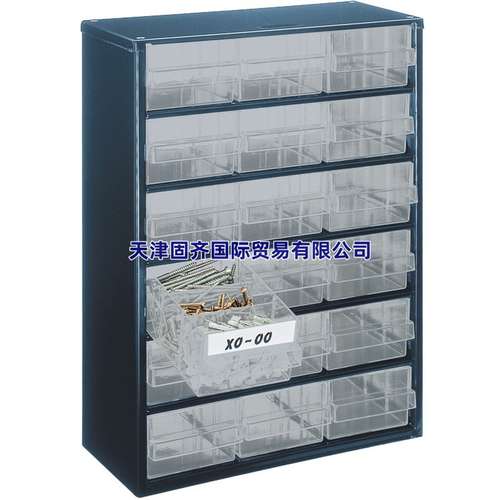 Raaco 137478蓝色零件柜钢外框18个抽屉150mm深x417mm高x306mm宽